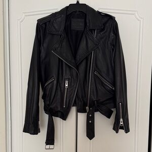 All Saints Black Leather Moto Jacket